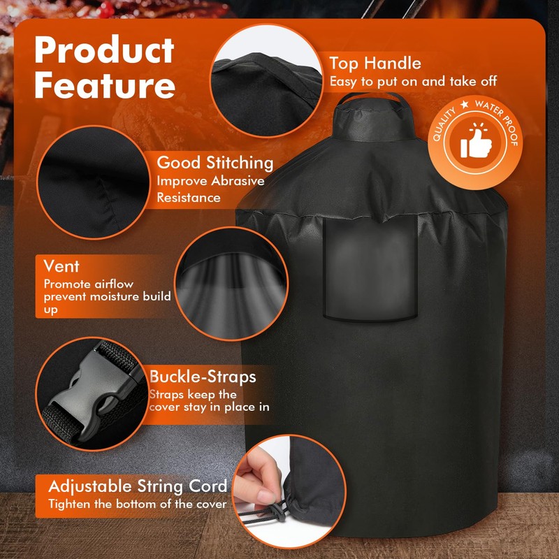 Grill Cover for Large Green Egg, Outdoor Cover with Durable