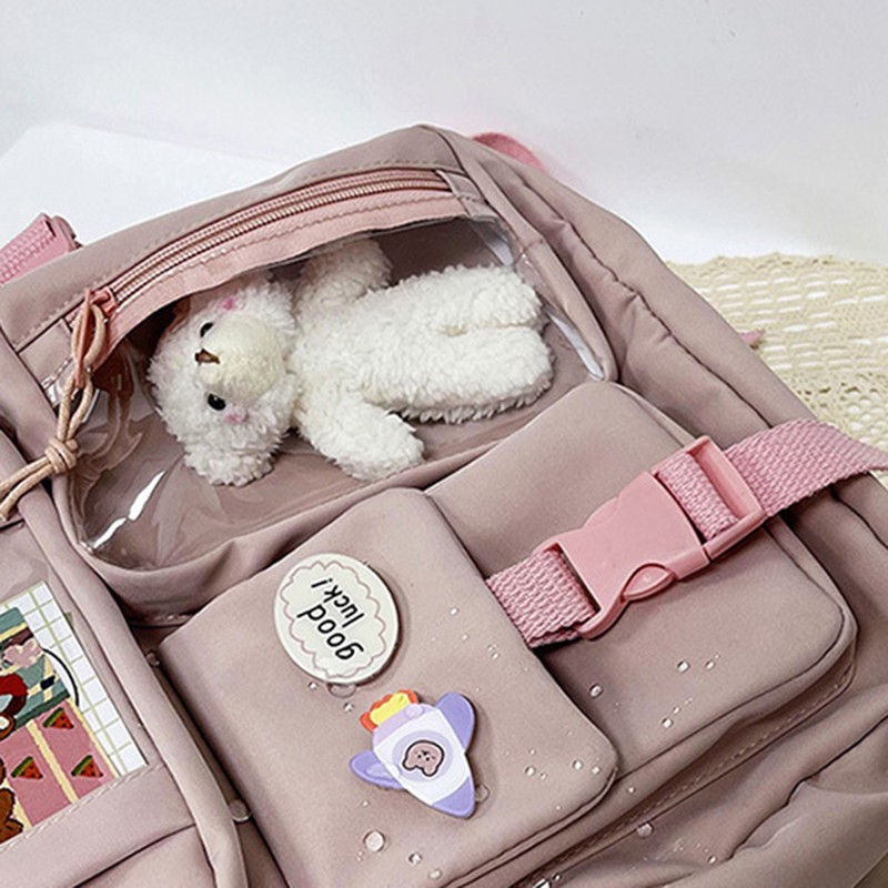Kawaii Backpack Large Capacity Cute Bear Accessories Backpack for School