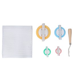 Rug Hooking Mesh Kit Durable Carpet Making Punch Needle Gridding Cloth Knitting Loom Latch Hook Rug Mesh Kit