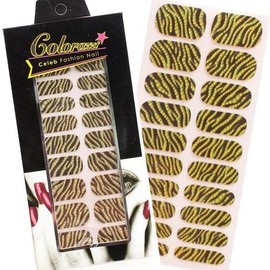 Stick-on nail stickers, Brown Zebra, simple nail patches, stick-on nails, nail art stickers, nail stickers / 붙이는네일스티커 브라운지브라 간단한네일패치 붙이는손톱 네일아트스티커 손톱스티커