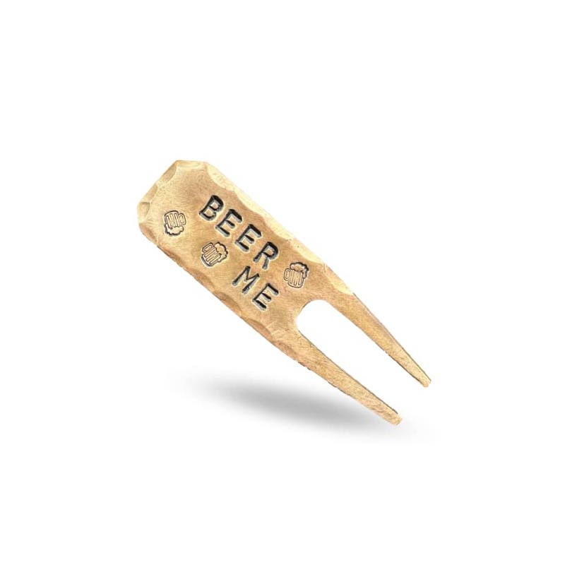 Beer Me Hand Stamped Forged Copper Golf Divot Tool by