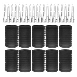 Pack of 120 Hair Bobbles Black Set of 100 Rubber Bands Hair Bands 20 Pieces Silver Hair Clips Hair Scrunchies Women's Braid Bobbles Hair Band Ponytail for Girls Men Women