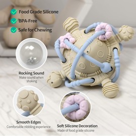 Baby Sensory Teething Toys - Baby Montessori Learning Developmental Toys for 0-6 6-12 Months - Newborn Teething Ball - Infant Chew Toys for 0 3 6 9 12 18 Months Baby Girls Boys Gift