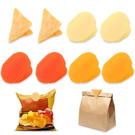 8Pcs Cute chip Clips Food Bag Sealer Potato Shaped Funny Sealing Clip Potato Food Bags Snack Bread Bag Clips for Home Kitchen Snack Storage (6round + 2triangular)