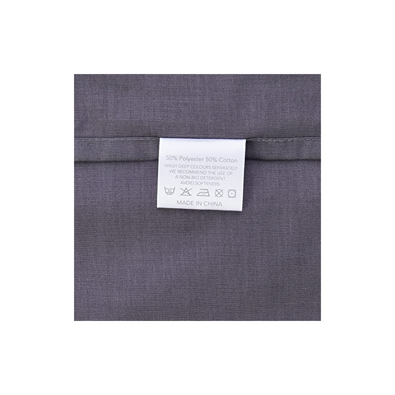 Helena Springfield Plain Dye Percale 50/50 Oxford Pillow Case, Charcoal,