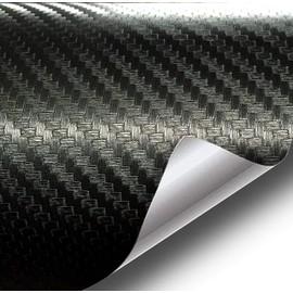 VViViD XPO Dry Deep Black 3D Carbon Fiber Vinyl Wrap Roll with Air Release Technology (1ft x 5ft)