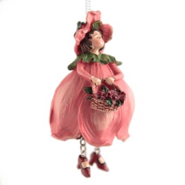 Decorative Poppy Round Flower Girl for Hanging Flower Fairy Figurine/Decorative Hanger/Sculpture Rosemarie Schulz GmbH Heidelberg HD
