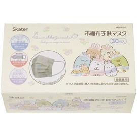 Skater MSKP30-A Three-Layer Non-woven Mask, For Kids, 30 Masks, Boxed, Sumikko Gurashi Rabbit