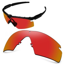 AOZAN ANSI Z87.1 Polarized Replacement Lenses For Oakley Si Ballistic M Frame 2.0 Sunglasses - Electric Crimson
