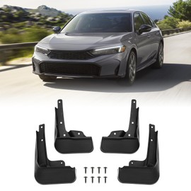 FIILINES Mud Flaps Splash Guards for Honda Civic Sedan 2022-2025 (Not Fit for Hatchback), All-Weather Protection Mud Guards for Civic, Black 4PCS