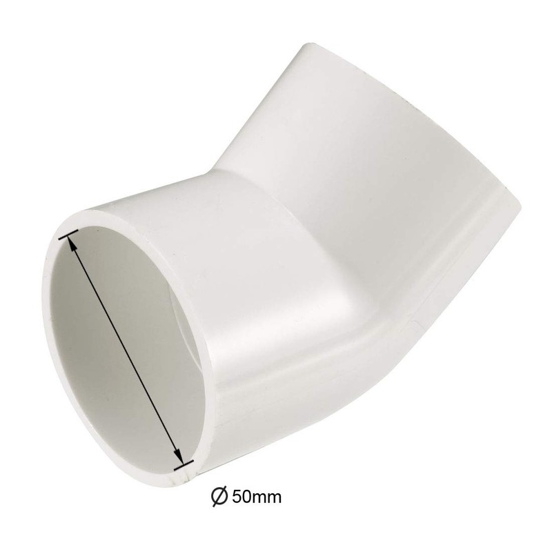 sourcing map 50mm Slip 45 Degree PVC Pipe Fitting Elbow