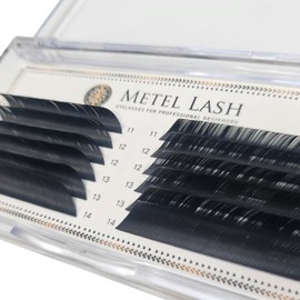 TinaStyle Metel Lash Mixed Tray for Professional Eyelash Extension, Specialty Lash with Various Curls and Thickness by Amber Lash (B(JC) Curl - .20mm)