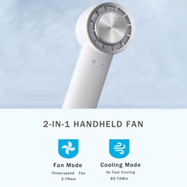 HODEMI Handheld Cooling Fan, Portable Turbo Hand Fan, 2-in-1 Mini Fan with 3-Speed Air Blow, Rechargeable Small Personal Fans for Home, Office, Outdoor and Travel