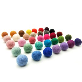 15mm 5/8inch Felt Wool Beads Balls Pom Pom Handmade DIY for Craft Garland Dream Catcher Baby Moile Pompom Home Decor Christmas Nursery Party Birthday Wedding Props (Grassgreen 15mm 30pcs)