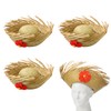 Cuffbow 4 Pcs Hawaii Straw Hat Pava Hat Puerto Rico