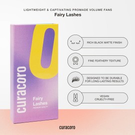 Curacoro Fairy Volume Lash Extensions 3D - 0.07mm Thickness | C CC D Curl | 8-15mm Length Mixed Tray | Premium Matte Black Individual Eyelashes Tray, Professional Supplies Use (CC, 8mm)