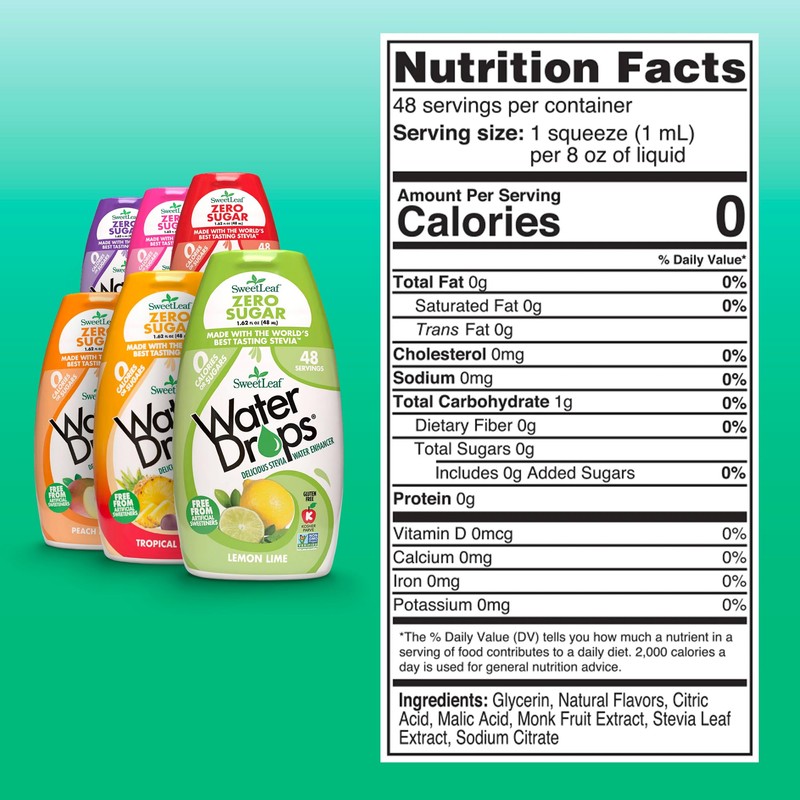 SweetLeaf Water Flavoring Drops - Stevia Water Enhancer, Sugar Free,