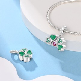 LONGLUCK 925 Sterling Silver Charms for Bracelets and Necklaces Headphones Music Beads Gold Gerbera Charms Sparkle, Sterling Silver, Cubic Zirconia