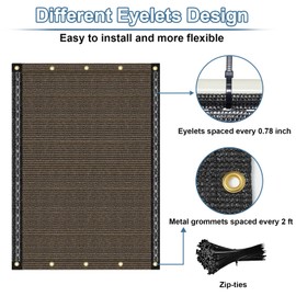 Shade&Beyond 10X10 ft Outdoor Sun Shade Cloth, 90% Pergola Shade Cover Canopy, Sunscreen Fabric Mesh Tarp for Patio, Garden, Backyard, Mocha