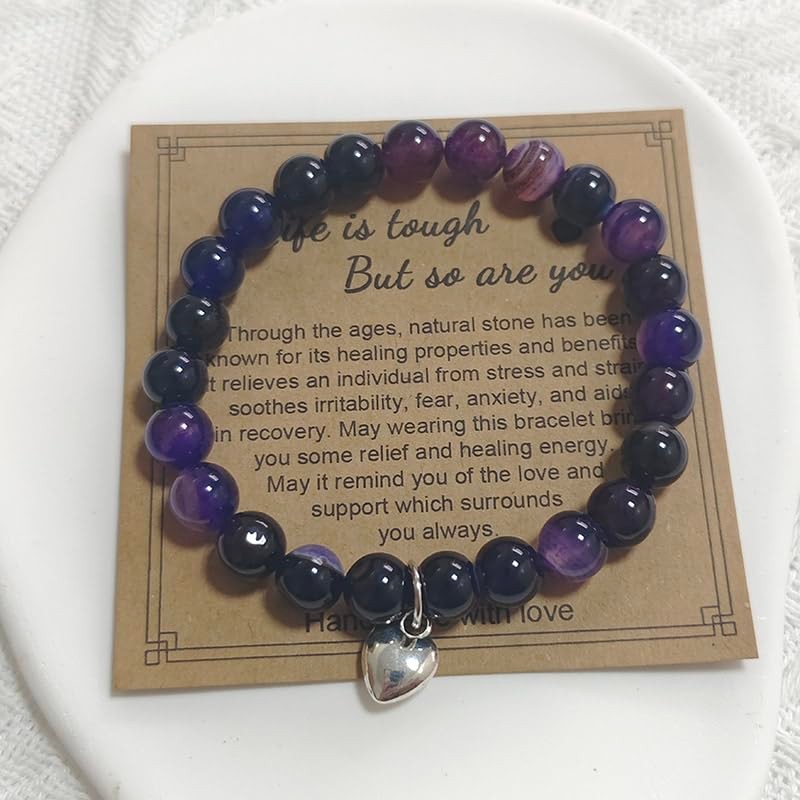 Get Well Soon Bracelets Gifts for Women Girls Natural Stone