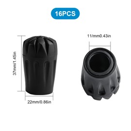 Pack of 16 trekking pole bumpers, trekking pole tips, trekking pole shock absorbers, trekking poles, asphalt mountains, trekking plug accessories