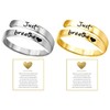 VEHYEGOI 2 Pieces Letter Engraving Rings With Cards, Stainless Steel