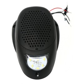Black 3" Water Resistant Surface Mount Satellite Speaker White LED Lighting 12V