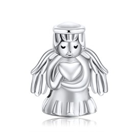 Annmors Jewelry Dije de plata de ley 925 con circonita cúbica, cuenta de joyería, regalos de manualidades para mujer, pulsera y collar., Plata, plateado