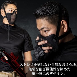 Ukiuki Wakuwaku Shop Mesh Face Mask, Fixed Band, Face Guard, One Size Fits Most, Survival Games, Equipment (Black)