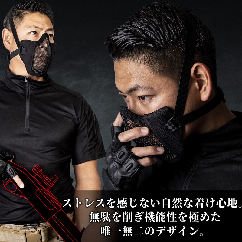 Ukiuki Wakuwaku Shop Mesh Face Mask, Fixed Band, Face Guard,