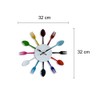 WALPLUS Spoon and Fork Colourful Kitchen Wall Clock Art Decals