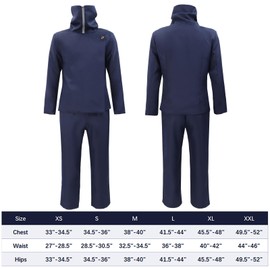 C-ZOFEK - Disfraz de anime para hombre, talla estadounidense, de cuello alto, chamarra, pantalones, uniforme de Halloween, marino, Large