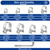Tnisesm 125PCS Mini Fuel Injection Hose Clamps Adjustable 9/32"-23/32" Dia