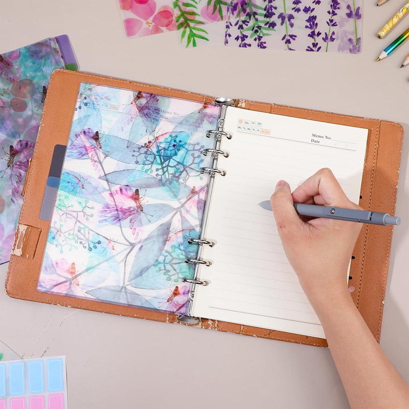 12 PCS Binder Index Dividers, A5 Floral Planner Binder Dividers