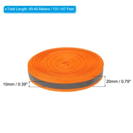 PATIKIL Reflective Tape Strip, 20mm x 50yards High Visibility Reflective Tape Sew-on DIY Warning Safety Fabric Webbing for Clothing Raincoats, Orange