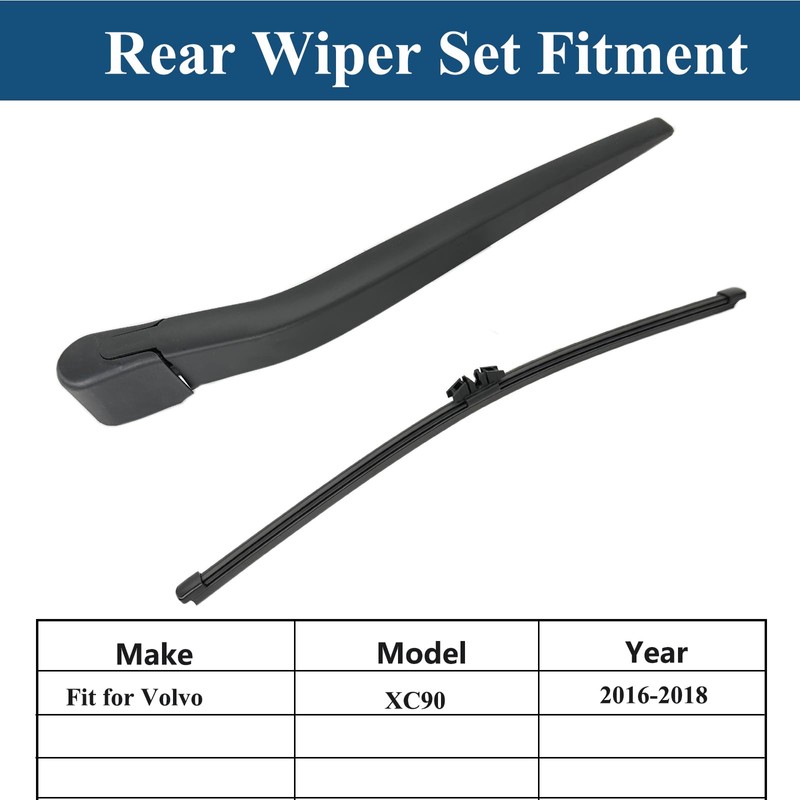 Rear Windshield Wipers Blade Arm Set for Volvo XC90 2016-2018