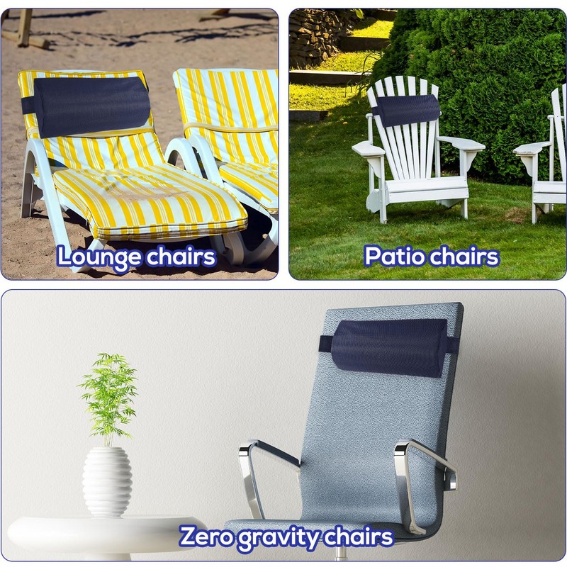 Lyreh Outdoor Chaise Lounge Head Pillow, Waterproof & Breathable Chaise