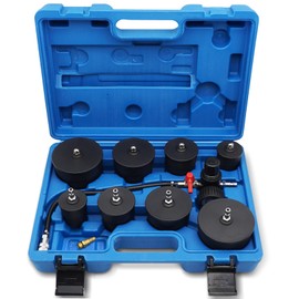 9-Piece Turbo Boost Pressure Leakage Tester Set Turbo System Leak Tester Kit with 4 Pairs of Step Adapters 1-3/8" (35mm) - 3-1/2" (90mm) and European Intake Port