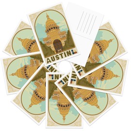 gaeaverse Austin Texas American City Landscape Postcards Vintage Postcards 9pc/Set U.S. Cities Greeting Cards for Business World Travel Landscape Postcard