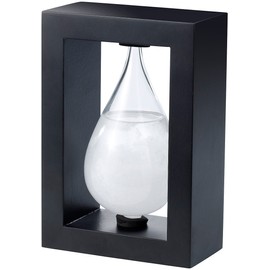 Carlo Milano Danish storm glass: modern Fitzroy storm glass in teardrop shape, 14 cm (storm glass weather forecast, weather station glass, Galileo thermometer)
