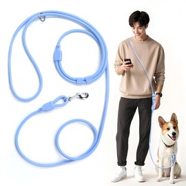 PetiFine Hands Free Dog Leash, Crossbody Waist Leash for Dog Walking, 8 ft Multifunctional Waterproof Standard Lead for Swimming,Running,Training (Small,Blue)