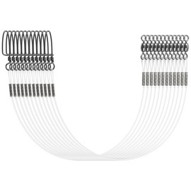 Fishing Fluorocarbon Wire Leader Line with Crane Swivels and Snap 20-50LB Fluorocarbon Leader Connector Tackle Lures Rigs or Hooks Fishing Leader Line for Saltwater Freshwater (40lb-12 12pcs)