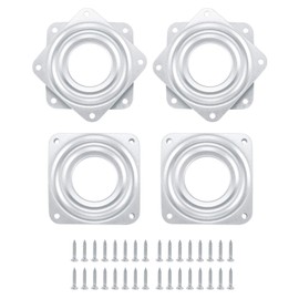 4PCS Square Rotating Lazy Susan Bearings, with Steel Ball Rotating Bearing Plate, with Screws 360 Degrees Turntable Swivel Plate for TV Table Bar Chair and Stool (3 in/150Lb)