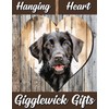 Handmade Wooden Hanging Heart Plaque Black Labrador