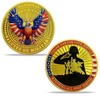 YGLLSSY 1 Pcs Military Challenge Coin Eagle Flag Salute Veterans