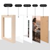 KINLINK 4x4 Picture Frame, Natural Square Solid Wood Frames for