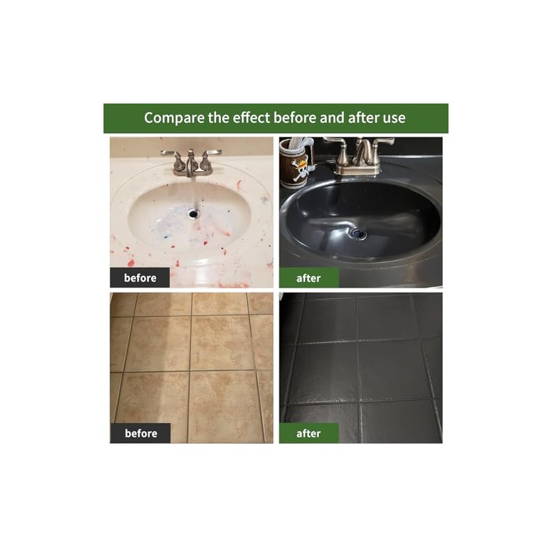 Black Spray Tub and tile Paint 450ml*2 Pack,Bathroom Wallpaper,Bathtub and