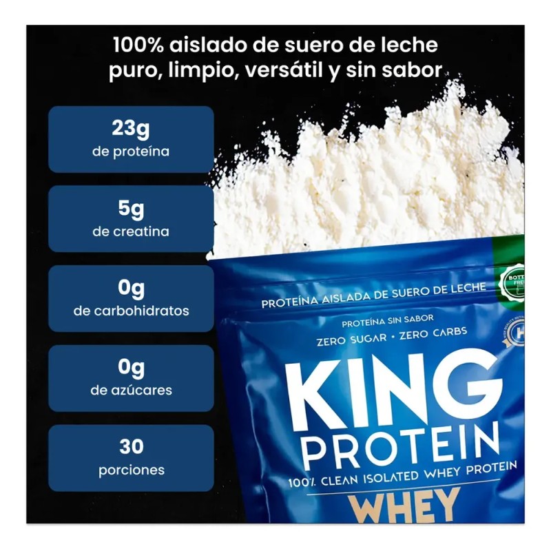 King Protein Whey + Creatina 900g - Polvo Nutricional Sabor