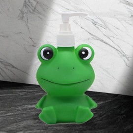 perfk Funny Soap Dispenser 300ml Empty Refillable Pump Bottle for Adults Kids Bathroom Gift Frog