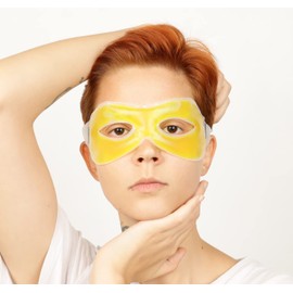 Vanaca Termojel Göz Maskesi, Göz İçin Soğutucu ve Isıtıcı Kompres Jel, Göz Altı Morlukları Azaltmaya Yardımcı Soğuk Sıcak Kompres Jel Sarı Renkli